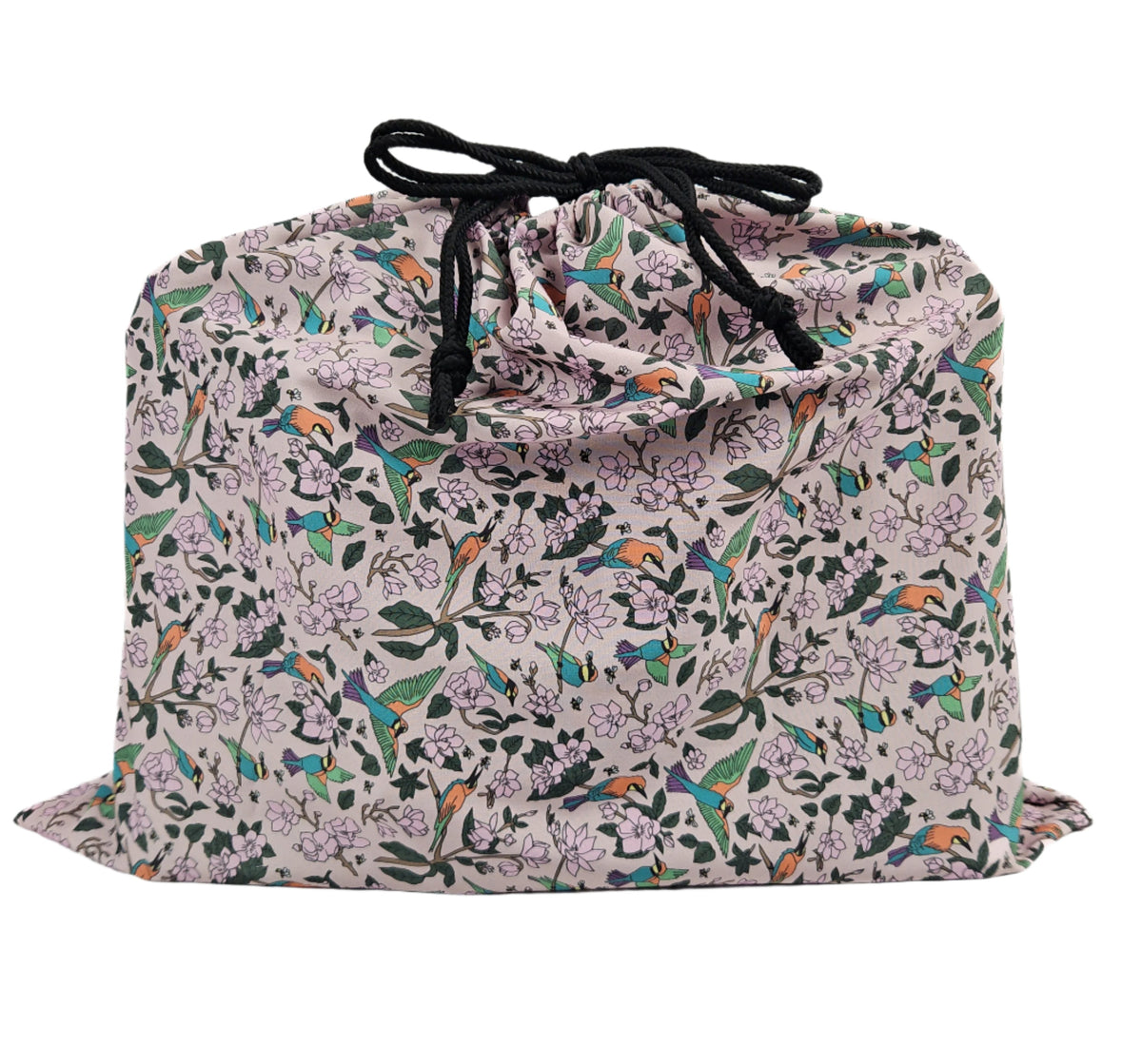 A free floral dust bag. Used to store a Victoria leather tote bag in.
