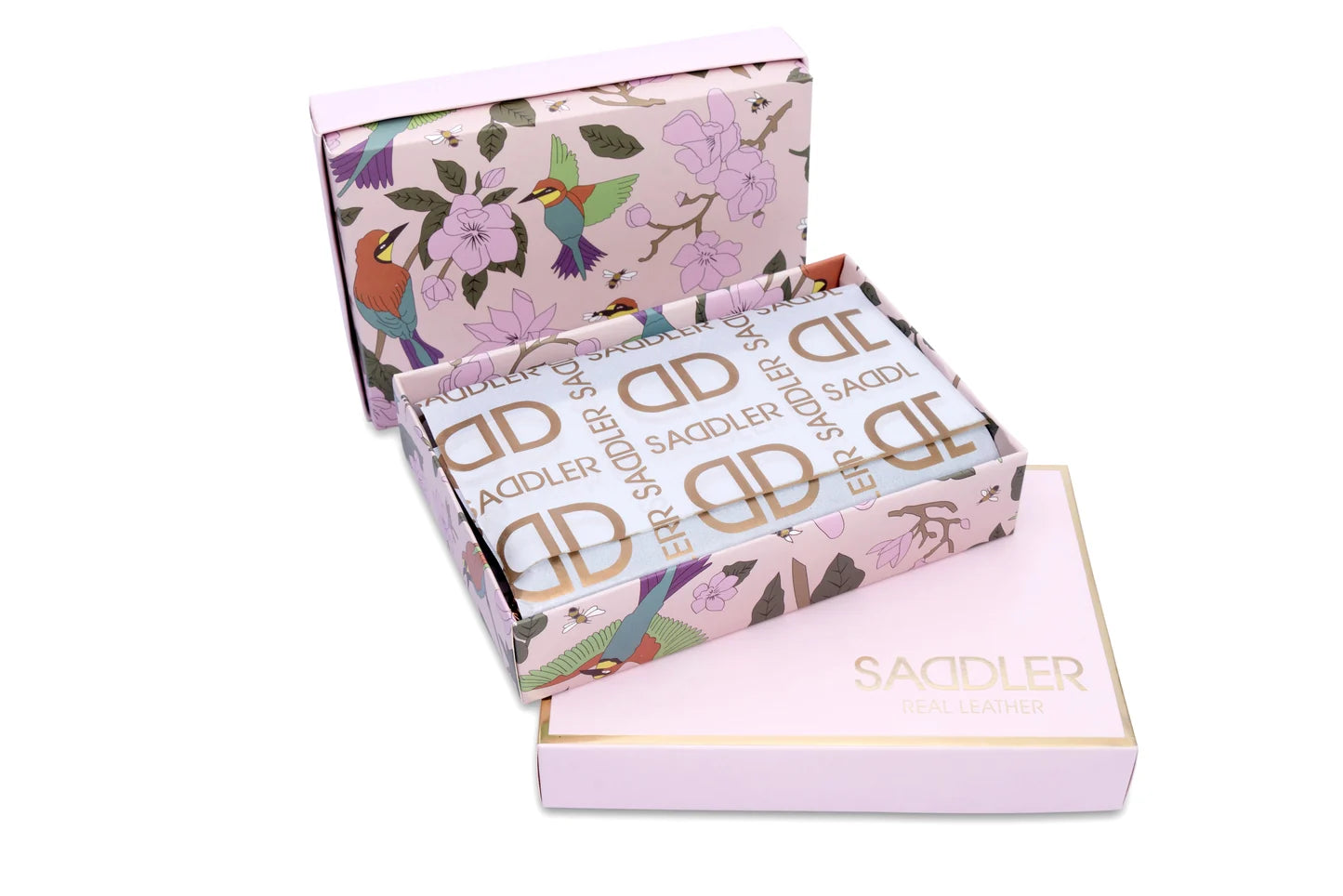 Free floral gift box provided with the Saddler Marion leather wallet.